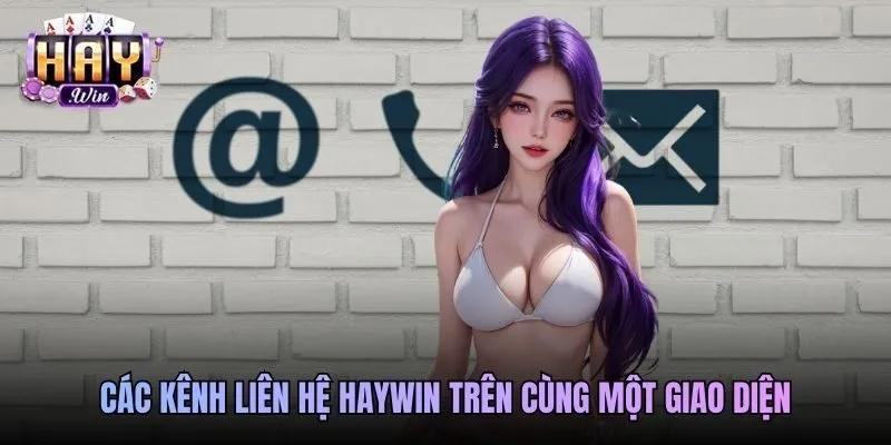 Các kênh liên hệ Haywin trên cùng một giao diện