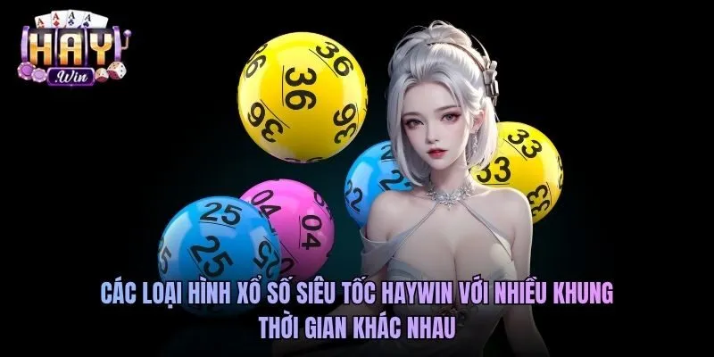 Các loại hình xổ số siêu tốc Haywin với nhiều khung thời gian khác nhau