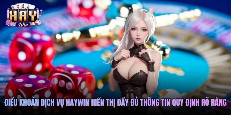 Điều khoản dịch vụ Haywin hiển thị đầy đủ thông tin quy định rõ ràng